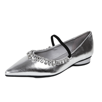 Silver High Pumps Leather Lining Heel